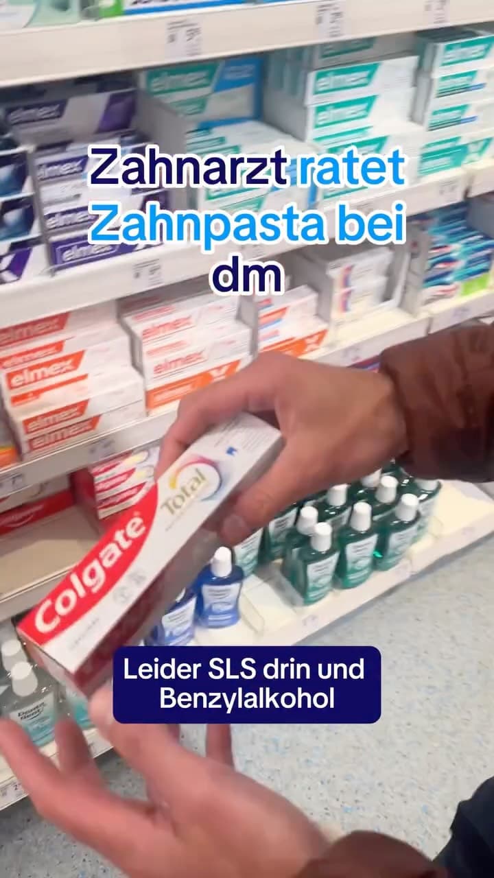 Drei Zahnpasten aus der Drogerie durchgesehen, mit einer Erklärung, was RDA-Wert und SLS bedeuten.